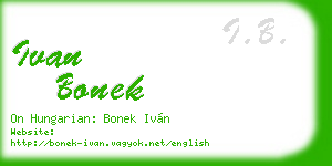 ivan bonek business card